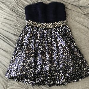 Navy and Silver Dress